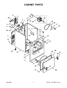 03 - Cabinet Parts parts for Whirlpool Dryer VDEW6511RW0 from AppliancePartsPros.com