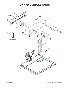 02 - Top And Console Parts parts for Whirlpool Dryer VDEW6511RW0 from AppliancePartsPros.com