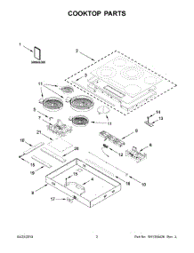 02 - Cooktop Parts parts for Whirlpool Cooktop WCE97US6HS01 from AppliancePartsPros.com