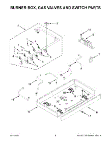 03 - Burner Box, Gas Valves And Switch Parts parts for Whirlpool Cooktop WCGK5036PW00 from AppliancePartsPros.com
