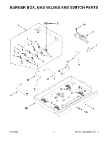 03 - Burner Box, Gas Valves And Switch Parts parts for Whirlpool Cooktop WCGK7030PS00 from AppliancePartsPros.com