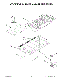 02 - Cooktop, Burner And Grate Parts parts for Whirlpool Cooktop WCGK7530PS01 from AppliancePartsPros.com
