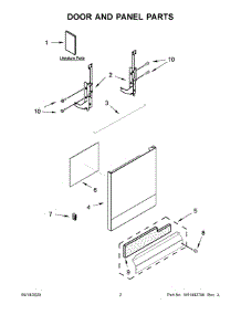02 - Door And Panel Parts parts for Whirlpool Dishwasher WDF330PAHT4 from AppliancePartsPros.com