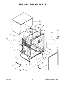 06 - Tub And Frame Parts parts for Whirlpool Dishwasher WDF331PAHS1 from AppliancePartsPros.com