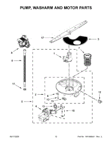 07 - Pump, Washarm And Motor Parts parts for Whirlpool Dishwasher WDF331PAHS1 from AppliancePartsPros.com