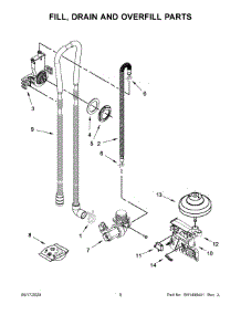 05 - Fill, Drain And Overfill Parts parts for Whirlpool Dishwasher WDF331PAHS1 from AppliancePartsPros.com