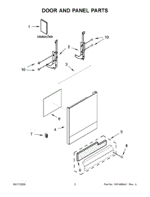 02 - Door And Panel Parts parts for Whirlpool Dishwasher WDF331PAHS1 from AppliancePartsPros.com
