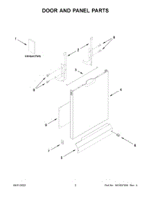 02 - Door And Panel Parts parts for Whirlpool Dishwasher WDF331PAMB0 from AppliancePartsPros.com