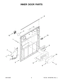 04 - Inner Door Parts parts for Whirlpool Dishwasher WDF331PAMB0 from AppliancePartsPros.com
