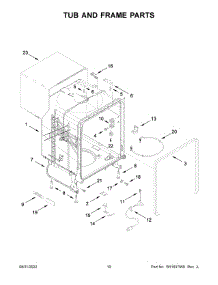06 - Tub And Frame Parts parts for Whirlpool Dishwasher WDF331PAMS0 from AppliancePartsPros.com