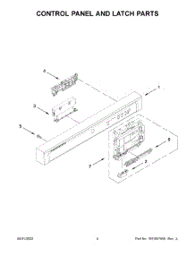 03 - Control Panel And Latch Parts parts for Whirlpool Dishwasher WDF331PAMS0 from AppliancePartsPros.com