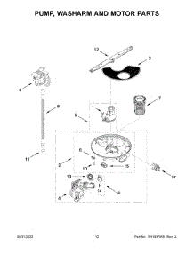 07 - Pump, Washarm And Motor Parts parts for Whirlpool Dishwasher WDF331PAMW0 from AppliancePartsPros.com