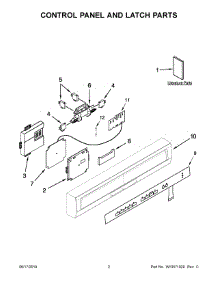 02 - Control Panel And Latch Parts parts for Whirlpool Dishwasher WDF518SAAM0 from AppliancePartsPros.com