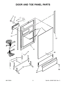 04 - Door And Toe Panel Parts parts for Whirlpool Dishwasher WDF518SAAM0 from AppliancePartsPros.com