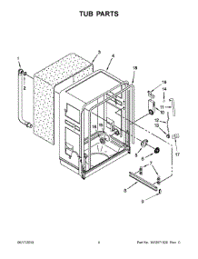 03 - Tub Parts parts for Whirlpool Dishwasher WDF518SAAM0 from AppliancePartsPros.com
