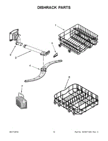 07 - Dishrack Parts parts for Whirlpool Dishwasher WDF518SAAM0 from AppliancePartsPros.com
