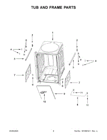 05 - Tub And Frame Parts parts for Whirlpool Dishwasher WDF518SAHB1 from AppliancePartsPros.com
