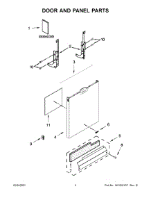 02 - Door And Panel Parts parts for Whirlpool Dishwasher WDF520PADM8 from AppliancePartsPros.com