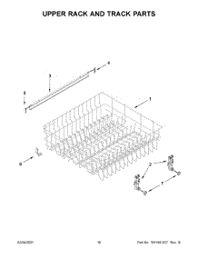 09 - Upper Rack And Track Parts parts for Whirlpool Dishwasher WDF520PADM8 from AppliancePartsPros.com