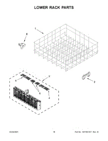 10 - Lower Rack Parts parts for Whirlpool Dishwasher WDF520PADM8 from AppliancePartsPros.com