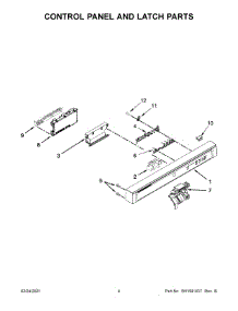 03 - Control Panel And Latch Parts parts for Whirlpool Dishwasher WDF520PADM8 from AppliancePartsPros.com