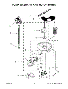 07 - Pump, Washarm And Motor Parts parts for Whirlpool Dishwasher WDF590SAJW0 from AppliancePartsPros.com