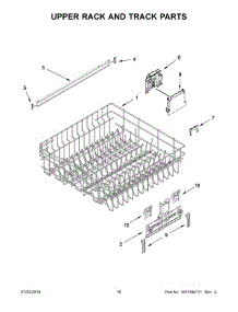 09 - Upper Rack And Track Parts parts for Whirlpool Dishwasher WDF590SAJW0 from AppliancePartsPros.com