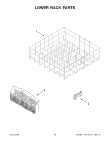 10 - Lower Rack Parts parts for Whirlpool Dishwasher WDF590SAJW0 from AppliancePartsPros.com