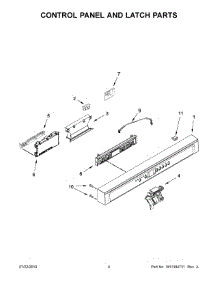03 - Control Panel And Latch Parts parts for Whirlpool Dishwasher WDF590SAJW0 from AppliancePartsPros.com