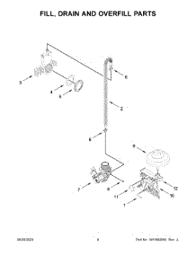 05 - Fill, Drain And Overfill Parts parts for Whirlpool Dishwasher WDP370PAHB2 from AppliancePartsPros.com
