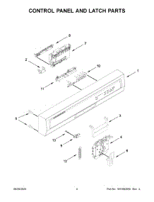 03 - Control Panel And Latch Parts parts for Whirlpool Dishwasher WDP370PAHW2 from AppliancePartsPros.com