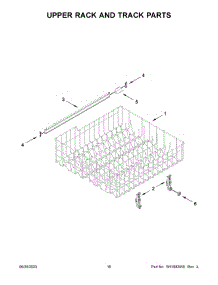 09 - Upper Rack And Track Parts parts for Whirlpool Dishwasher WDP370PAHW2 from AppliancePartsPros.com