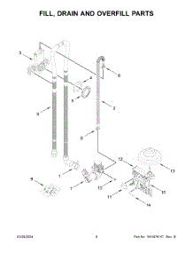 05 - Fill, Drain And Overfill Parts parts for Whirlpool Dishwasher WDP540HAMW2 from AppliancePartsPros.com