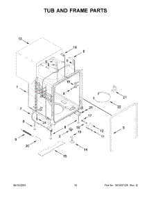 06 - Tub And Frame Parts parts for Whirlpool Dishwasher WDP540HAMZ0 from AppliancePartsPros.com