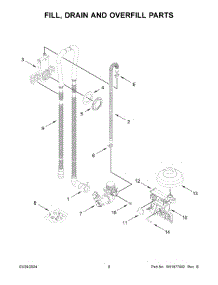 05 - Fill, Drain And Overfill Parts parts for Whirlpool Dishwasher WDP540HAMZ1 from AppliancePartsPros.com
