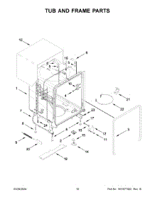 06 - Tub And Frame Parts parts for Whirlpool Dishwasher WDP540HAMZ1 from AppliancePartsPros.com