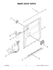04 - Inner Door Parts parts for Whirlpool Dishwasher WDP540HAMZ2 from AppliancePartsPros.com