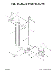 05 - Fill, Drain And Overfill Parts parts for Whirlpool Dishwasher WDP540HAMZ4 from AppliancePartsPros.com