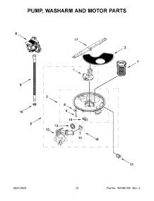 07 - Pump, Washarm And Motor Parts parts for Whirlpool Dishwasher WDP560HAMB1 from AppliancePartsPros.com