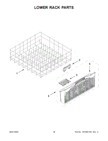 10 - Lower Rack Parts parts for Whirlpool Dishwasher WDP560HAMB1 from AppliancePartsPros.com