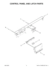 03 - Control Panel And Latch Parts parts for Whirlpool Dishwasher WDP560HAMW1 from AppliancePartsPros.com