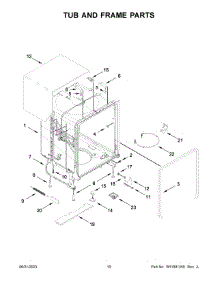 06 - Tub And Frame Parts parts for Whirlpool Dishwasher WDP560HAMZ1 from AppliancePartsPros.com