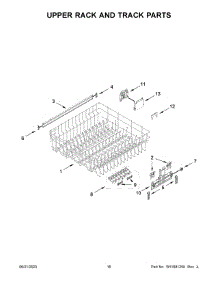 09 - Upper Rack And Track Parts parts for Whirlpool Dishwasher WDP560HAMZ1 from AppliancePartsPros.com