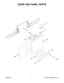 02 - Door And Panel Parts parts for Whirlpool Dishwasher WDPA70SAMZ3 from AppliancePartsPros.com