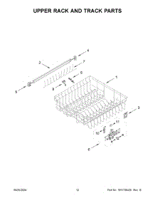 07 - Upper Rack And Track Parts parts for Whirlpool Dishwasher WDPA70SAMZ3 from AppliancePartsPros.com