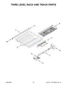 09 - Third Level Rack And Track Parts parts for Whirlpool Dishwasher WDPA70SAMZ3 from AppliancePartsPros.com