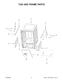 Tub And Frame Parts parts for Whirlpool Dishwasher WDPS5118PB0 from AppliancePartsPros.com