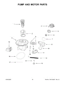 Pump And Motor Parts parts for Whirlpool Dishwasher WDPS5118PM0 from AppliancePartsPros.com
