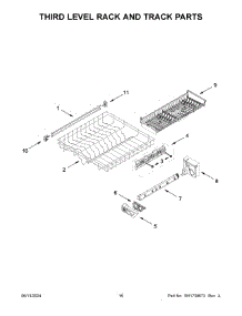 09 - Third Level Rack And Track Parts parts for Whirlpool Dishwasher WDPS7024RV0 from AppliancePartsPros.com