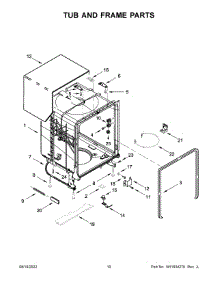 06 - Tub And Frame Parts parts for Whirlpool Dishwasher WDT530HAMM0 from AppliancePartsPros.com